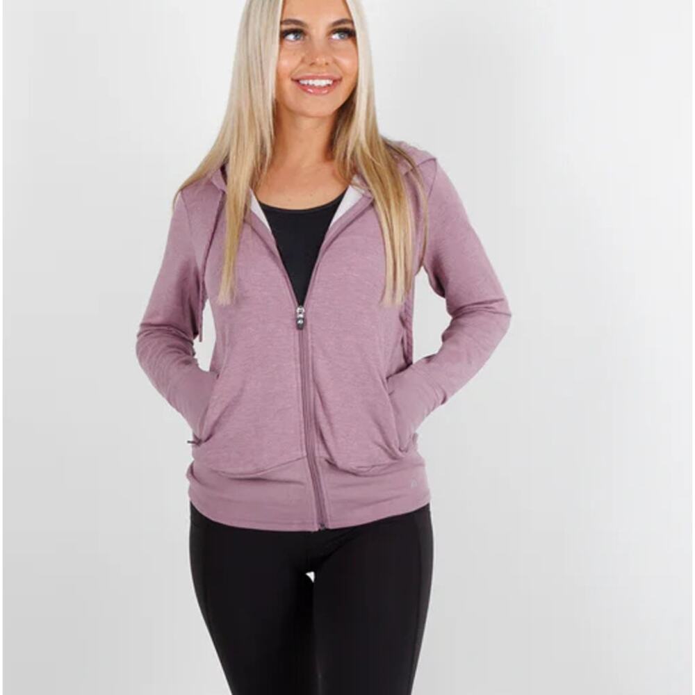 Anderson Ord Lux Crop Hoodie Performance Jacket Elderberry Heather LRG